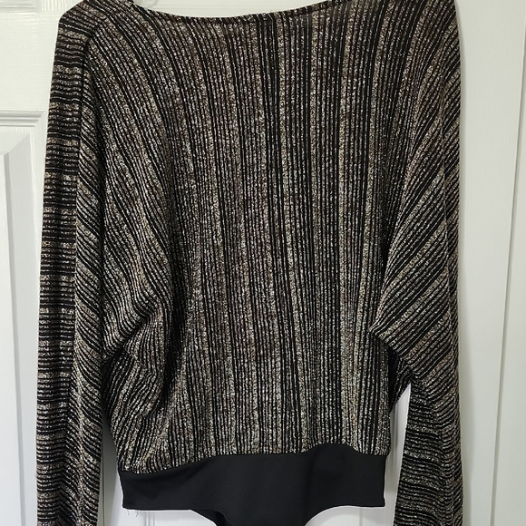 Dynamite Black and Cream Bodysuit with Chic Design - Picture 3 of 3